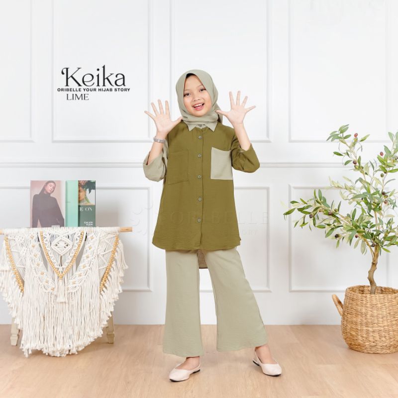 KEIKA SET HIJAB SETELAN REMAJA 10-12 TAHUN/ALEXA SET ANAK CRINKLE AIRFLOW/BAJU ANAK REMAJA KEKINIAN/FAR MOSLEMSTORE