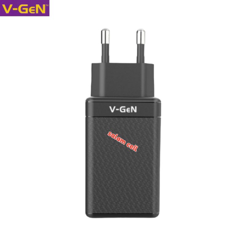 Charger V-Gen VCT3-03 65W 3Port PD3.0 Original Vgen Vct3 03 Garansi Resmi