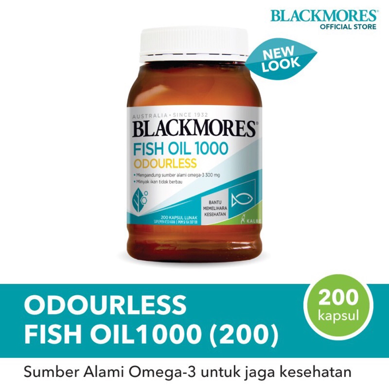 Blackmores Odourless Fish Oil isi 30 , isi 90, isi 180, dan isi 200