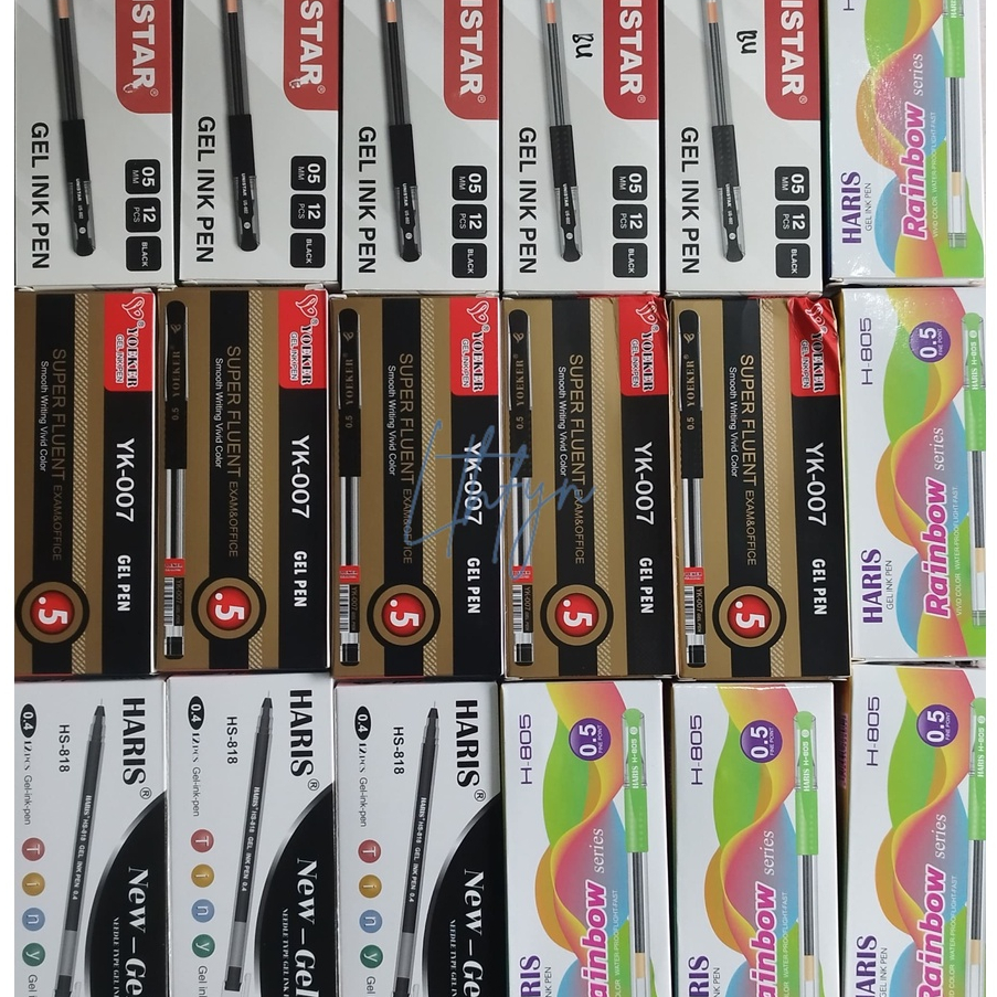 PULPEN GEL MURAH // UNISTAR // YOEKER // HARIS // HARIS // HARIS RAINBOW