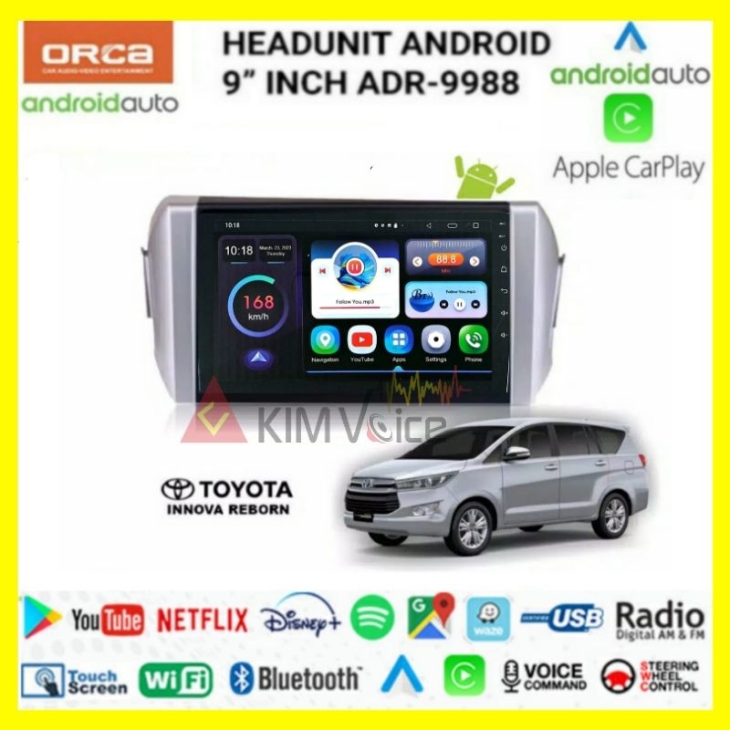 Head Unit Android Orca OEM Innova Reborn 9 inch 10 inch Voice Command