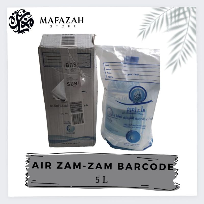 

air zam-zam 5 L barcode dan non barcode