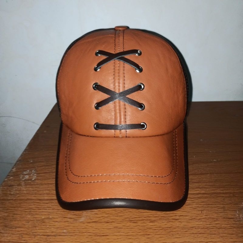 Topi kulit asli 100% model tali