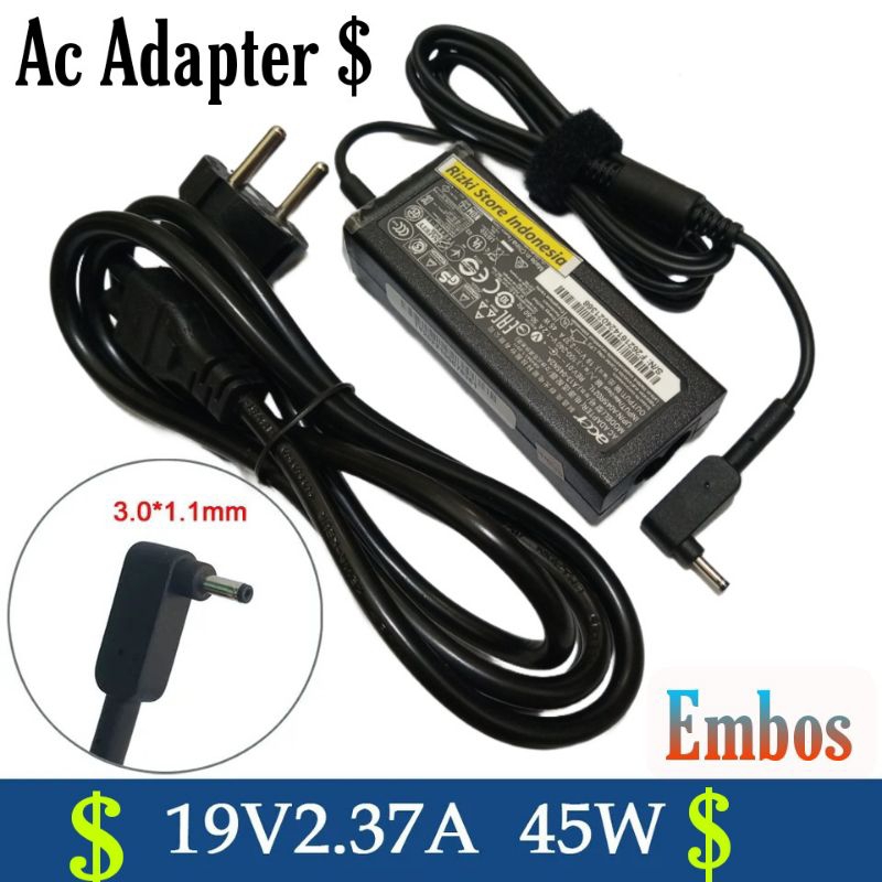 19V 2.37A Adaptor Charger Laptop Acer TravelMate 3 SP315-51 Spin 5 SP513-51 SF514-51 Swift 1 SF114-31 Swift 3 SF314-51