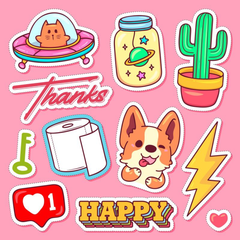 

Aesthetic Sticker 7x7 Cm Colorful Sticker
