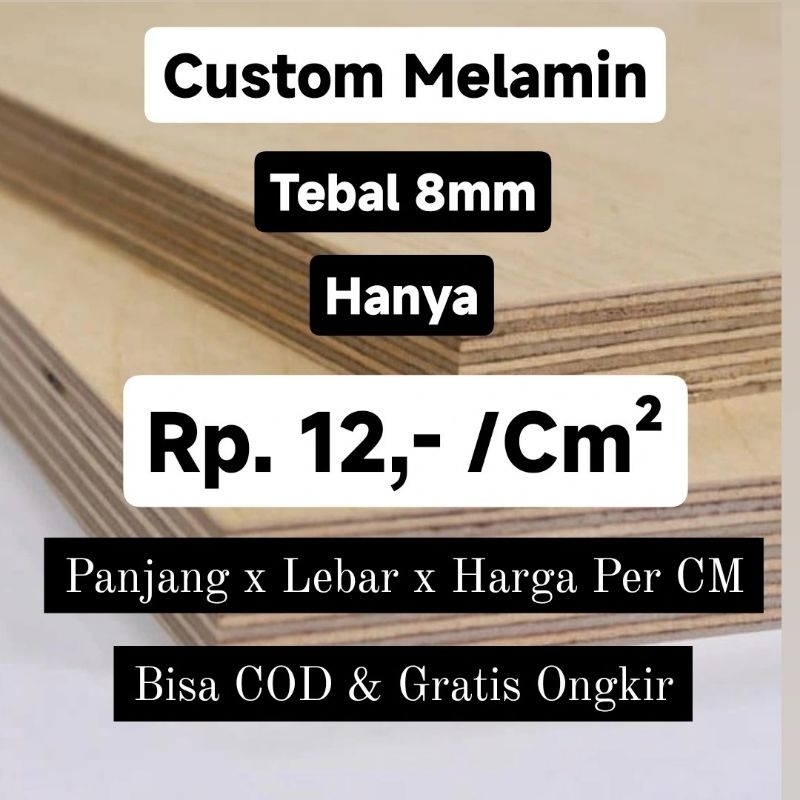 Triplek melamin 9mm custom ukuran melaminto plywood multiplek