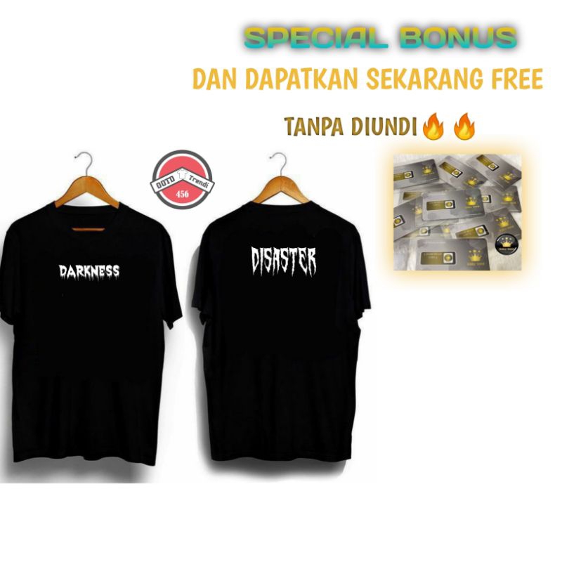 [BISA COD] Kaos Distro Hitam DARKNESS DISASTER - T-shirt Oversize Kekinian - Baju Atasan Pria Costum