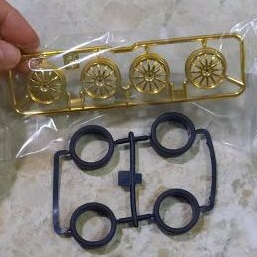 Velg Fin Medium Gold Metallic + Ban Original Tamiya