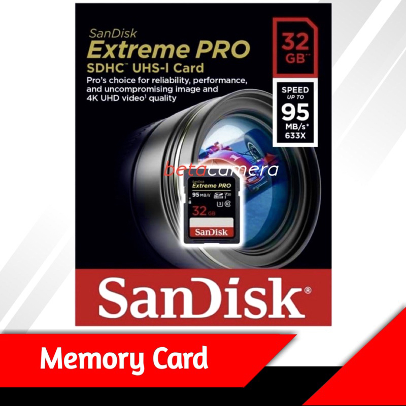 Kartu Memori Sandisk Extreme Pro 32GB 95Mbps memory card sandisk ultra class 10 32 Gb