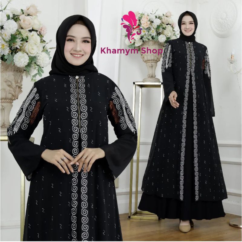 [Khamymshop] GAMIS HITAM MEWAH TERBARU 2023 || GAMIS PESTA ELEGANT || BAJU MENYUSUI