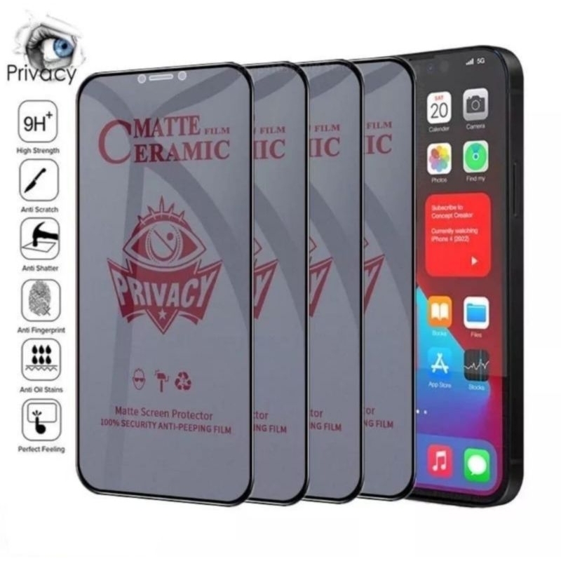 Anti Gores Ceramic Matte SPY Privacy Samsung A520 A720 A5 2018 A6 2018 A7 2018 A8 2018 A530 A730 A750 G530 J2 Prime J2 J4 J5 J7 Prime J2 Pro J3 Pro J7 Pro J1 Ace