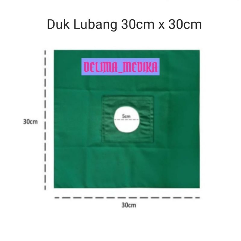 Duk Lubang 30cm x 30cm Kain Tebal Halus / Duk Bolong Kain 30cm x 30cm / Doek Duk Khitan Sunat