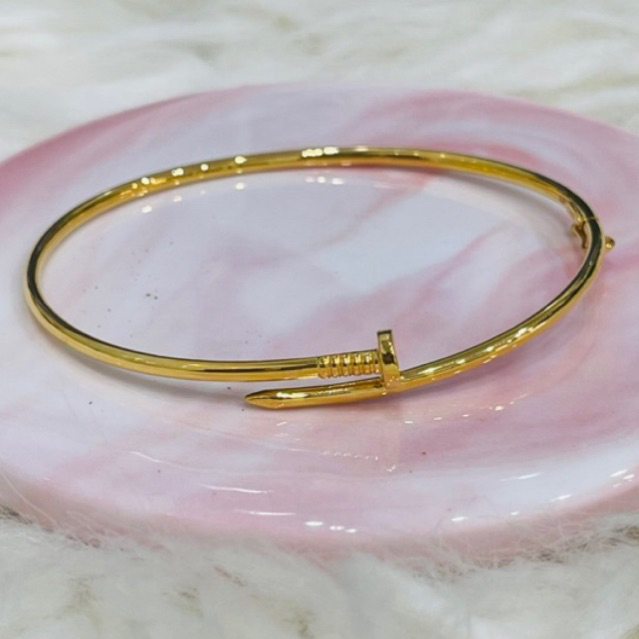TERMURAH gelang bangle paku polos simple elegant emas asli kadar 875 & 700