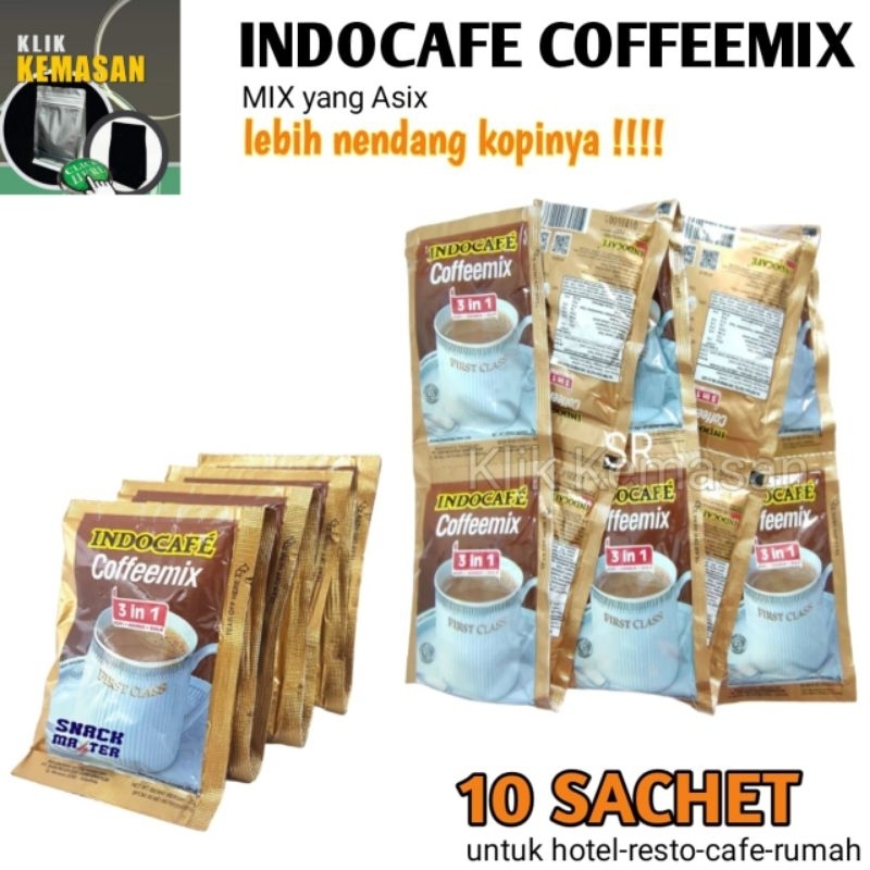 

KOPI INDOCAFE COFFEMIX 3 IN 1 (Kopi, Gula, Krimer) SACHET 20gr ISI 10 SACHET (RENCENG)