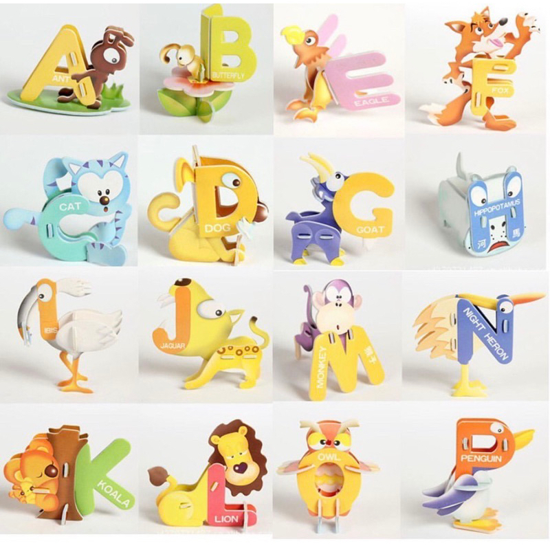 Puzzle 3D Alphabet Puzzle Huruf Anak