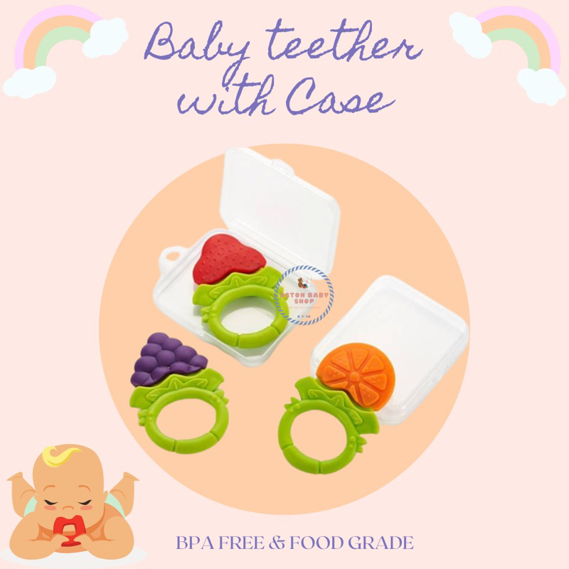 Baby Teether With Case Fruit Series Mainan Gigitan Bayi