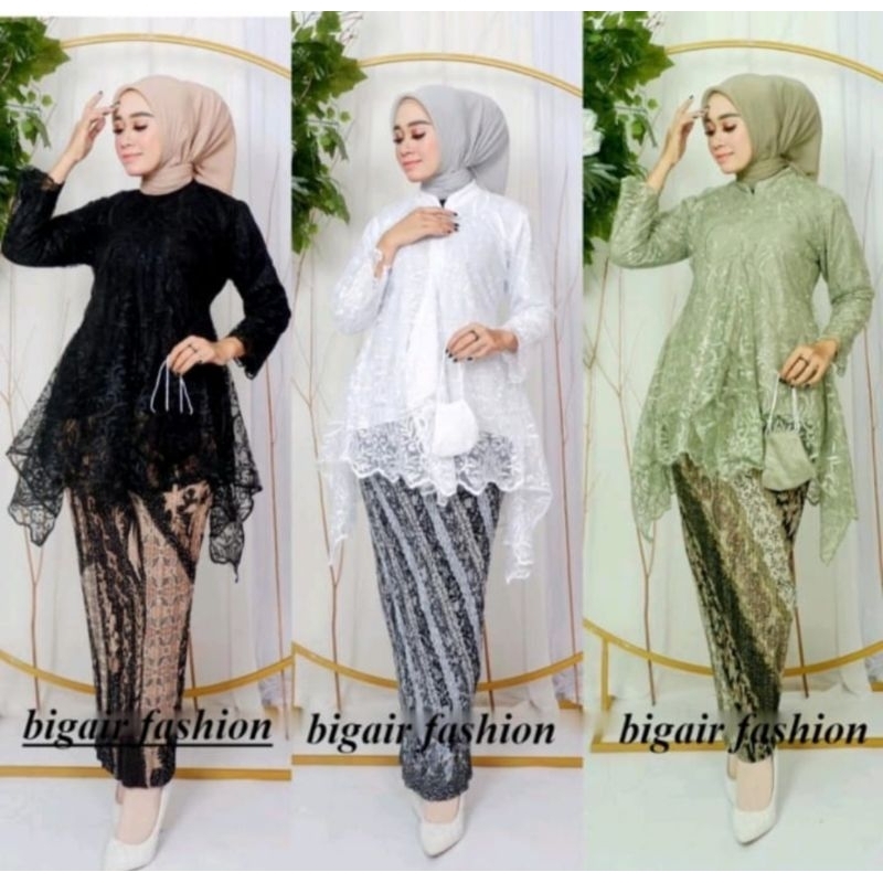 BA setelan Kebaya busui friendly krah shanghai atasan kebaya brukat kebaya modern kebaya brukat modern wisuda lamaran
