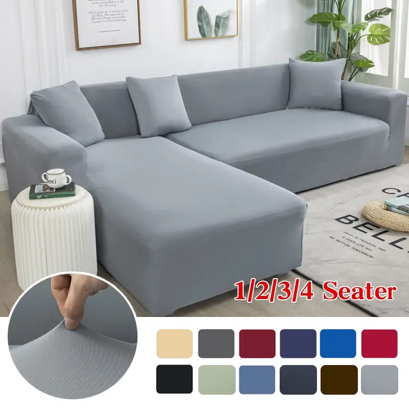 [Original] COVER SOFA SIKU SUDUT L SHAPED POLOS Sarung SOFA Elastis Ukuran L SUDUT Siku - FURNITURE