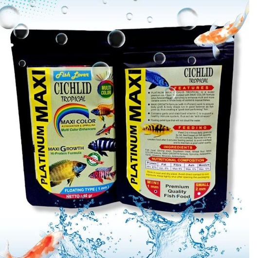 Pakan ikan CICHLID, pelet ikan cichlid, pakan ikan Cichlid premium maxi, pakan ikan PLATINUM MAXI CI