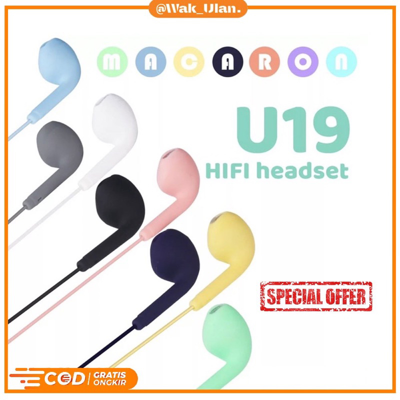 BISA COD - Headset Macaron U19 HIFI Stereo Sound Extra Bass