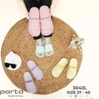 (COD) Sandal Karet Wanita Model Import Korea Porto 3043 L