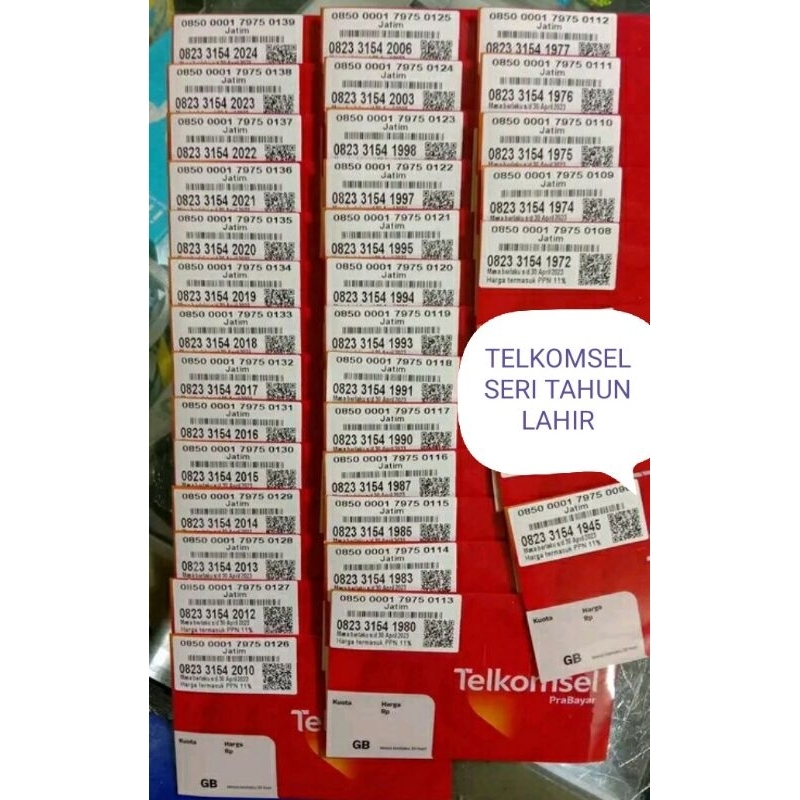 KARTU PERDANA NOMOR CANTIK TAHUN LAHIR