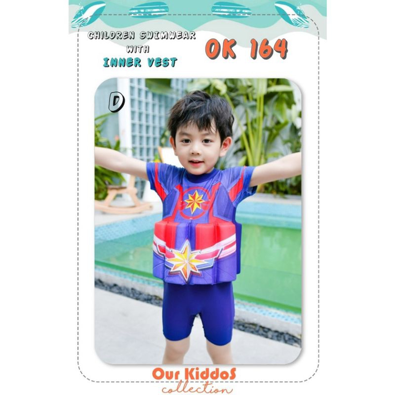 BJ363-COWOK SET BAJU RENANG PELAMPUNG ANAK BALITA COWOK SWIM SUIT