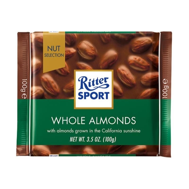 

ritter sport nut selection whole almonds/coklat isi kacang almond