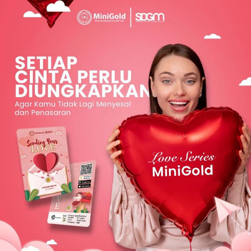 MiniGold Gift Series LOVE emas mini gold logam mulia 24 karat