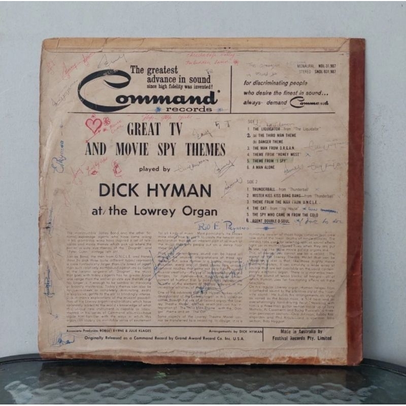 Vinyl Piringan Hitam 12 inch Dick Hyman Great T.V. &amp; Movie Spy Themes