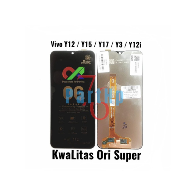 Lcd Touchscreen Fullset Kwalitas Ori Super Vivo Y12 - Y15 - Y17 - Y3 - Y12i - Hitam