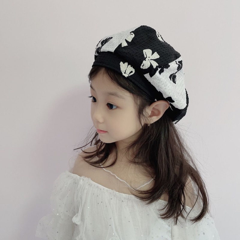 Topi Anak Dewasa Import Model Black and White 6th keatas