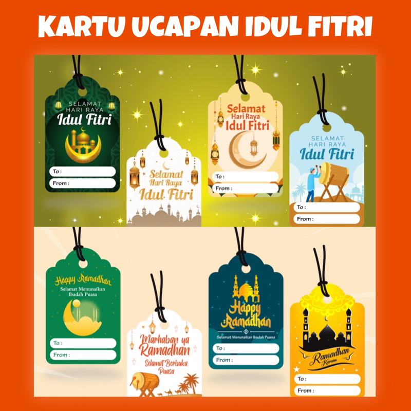 10PCS kartu ucapan idul fitri / gantungan hampers kartu ucapan lebaran idul fitri