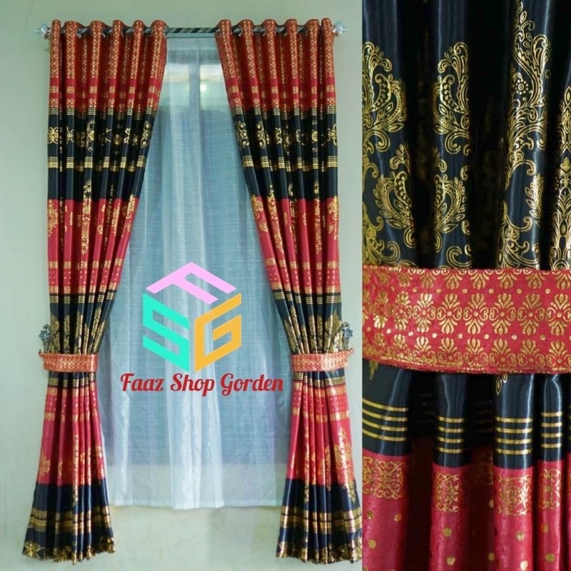 Gorden Blackout Import Tebal Gorden Pintu Kamar Tidur Gorden Motif Batik Gorden Jendela Minimalis