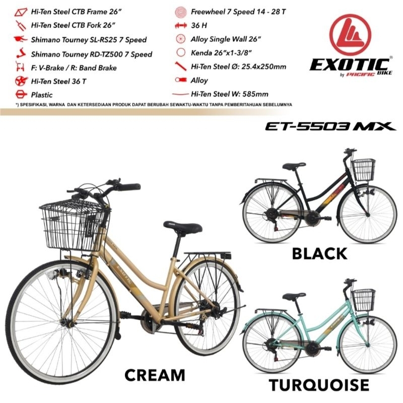 Sepeda Mini dewasa 24 26 inch City Bike Exotic ET 9788 MX 9788 GX ET 5503 SR 7speed 5503 mx 7 speed