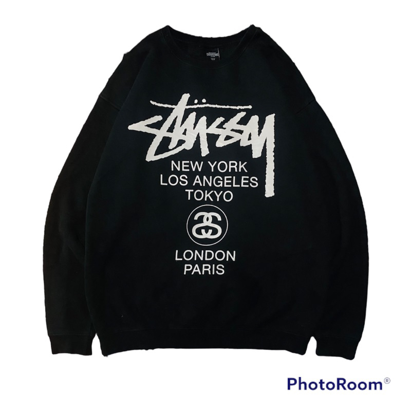 Sweater crewneck Stussy x Garment CO 1980 Vintage second original