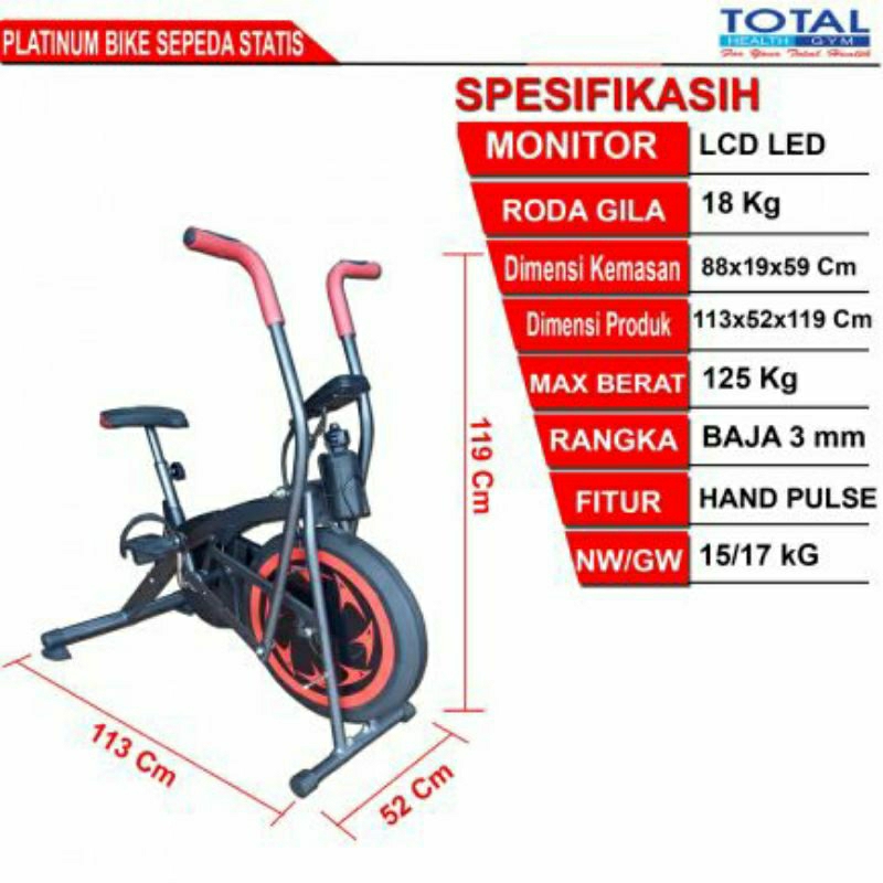Platinum Bike Sepeda Statis | Total Fitness Bali