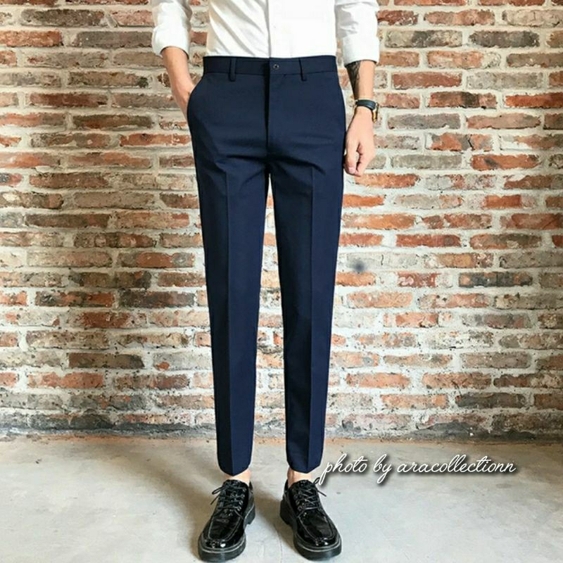 Celana Ankle Pants Celana Formal Kantor Kerja Pria Slimfit Premium