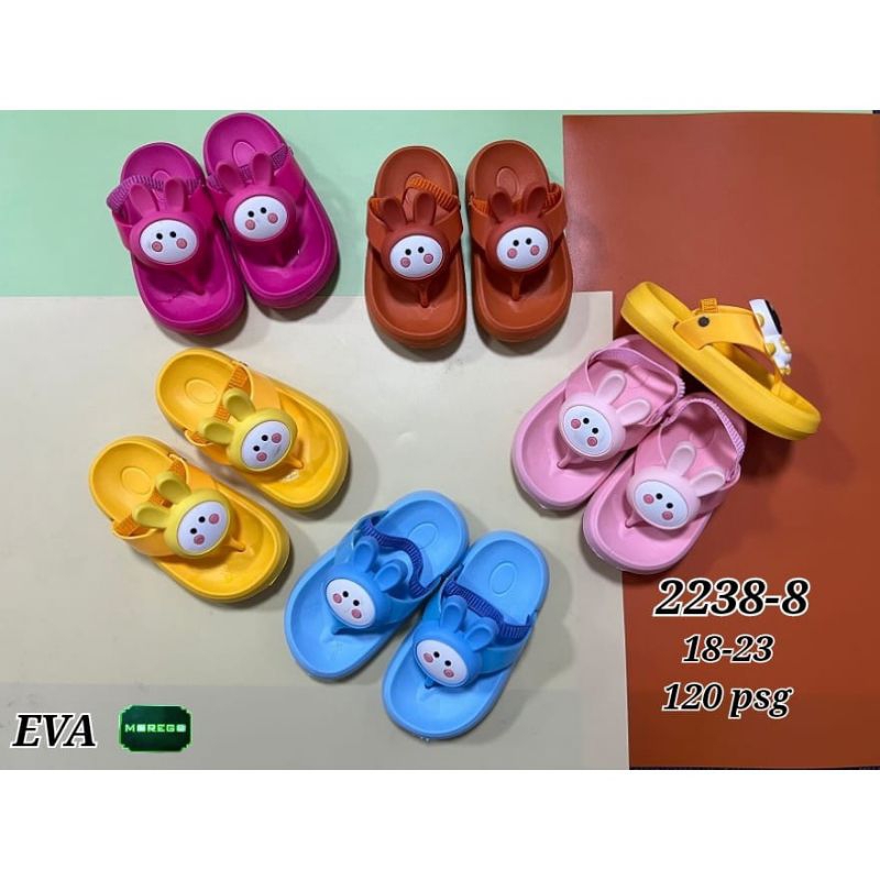 SANDAL JEPIT KARET EVA ANAK BONEKA TALI MOREGO IMPORT(18-23)