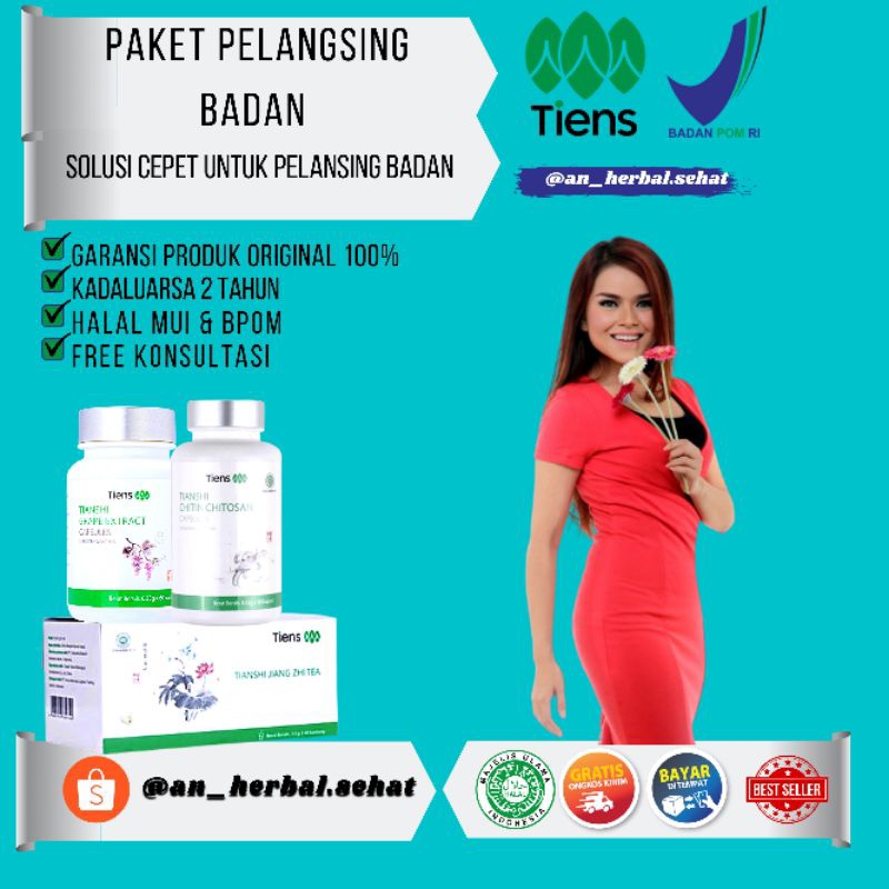 Tiens Extra Slim Pelangsing Badan Original 100% Paket Grape Extract Kapsul Tianshi Chitin Chitosan T