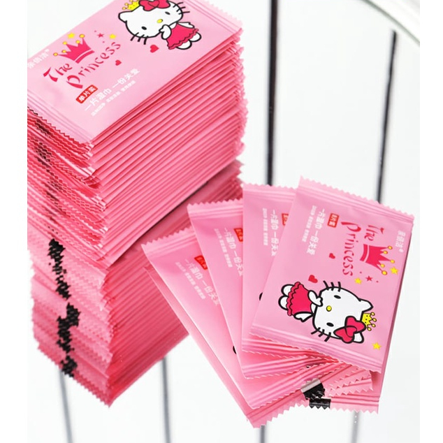 Tisu Basah Satuan Hello Kitty / Tisue Basah Sachet / Tissue Basah Sacet Motif Hello Kitty