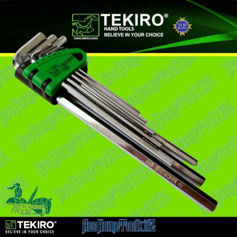 TEKIRO Kunci L Panjang set 8pcs HEX KEY LONG HK-LS1200 2 / 2,5 / 3 / 4 / 5 / 6 / 8 / 10