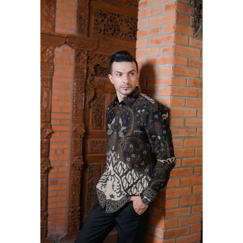 GURDARAJA Kemeja batik solo premium SLIMFIT lengan panjang full furing