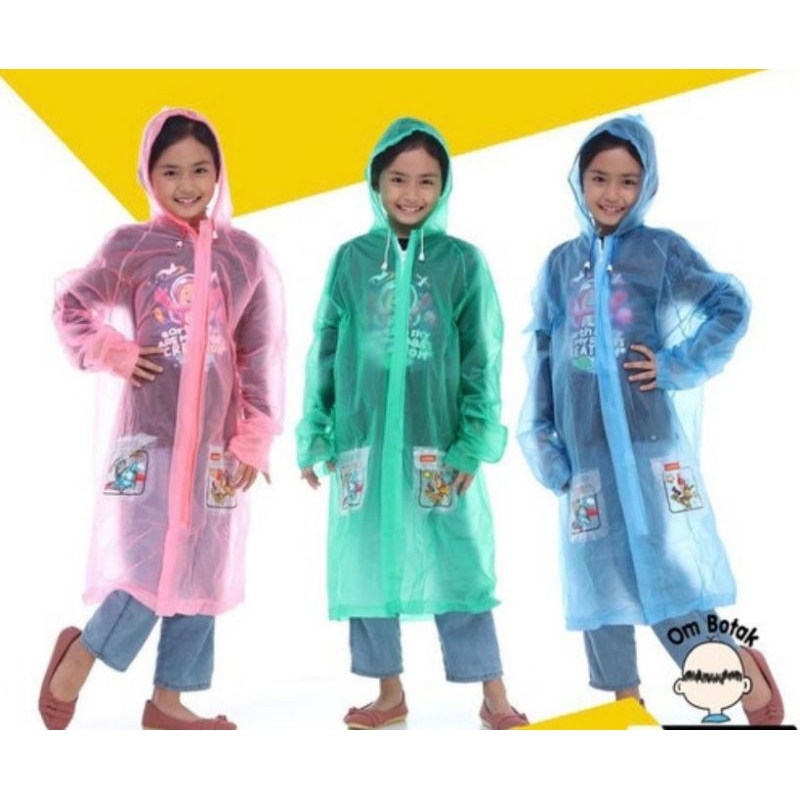 Jas hujan anak elmondo 502 / jas hujan tanggung / mantel anak / poncho anak / mantel karakter