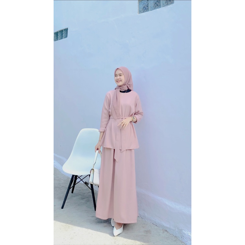 NAYLA SET | Fashion Muslim Atasan Setelan Rok Wanita Muslimah Kekinian | Baju Lebaran 2023 | Hijab OOTD Hangout Friendly |