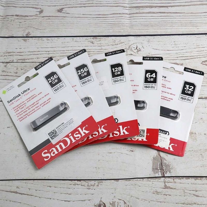 SanDisk Ultra 256GB USB Type C 3.1 Flashdisk - SDCZ460 Hitam