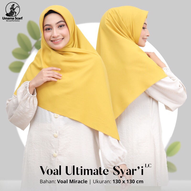 UMAMA Syar'i segi empat laser cut VOAL ULTIMATE SYARI LC Ori  Umama Scarf jumbo polos 130X130