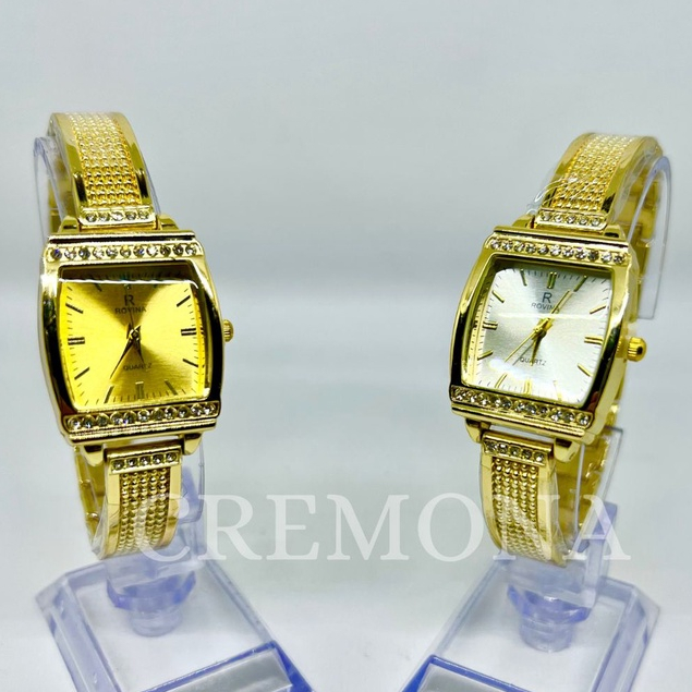 CREMONA - Jam Tangan Fashion Wanita Permata Analog Import dengan Desain Mewah dan Elegan, Perempuan Cewek Tampil Glamour