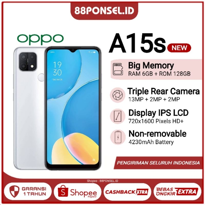 Oppo A15s Ram 6GB Internal 128GB Garansi 1 Year