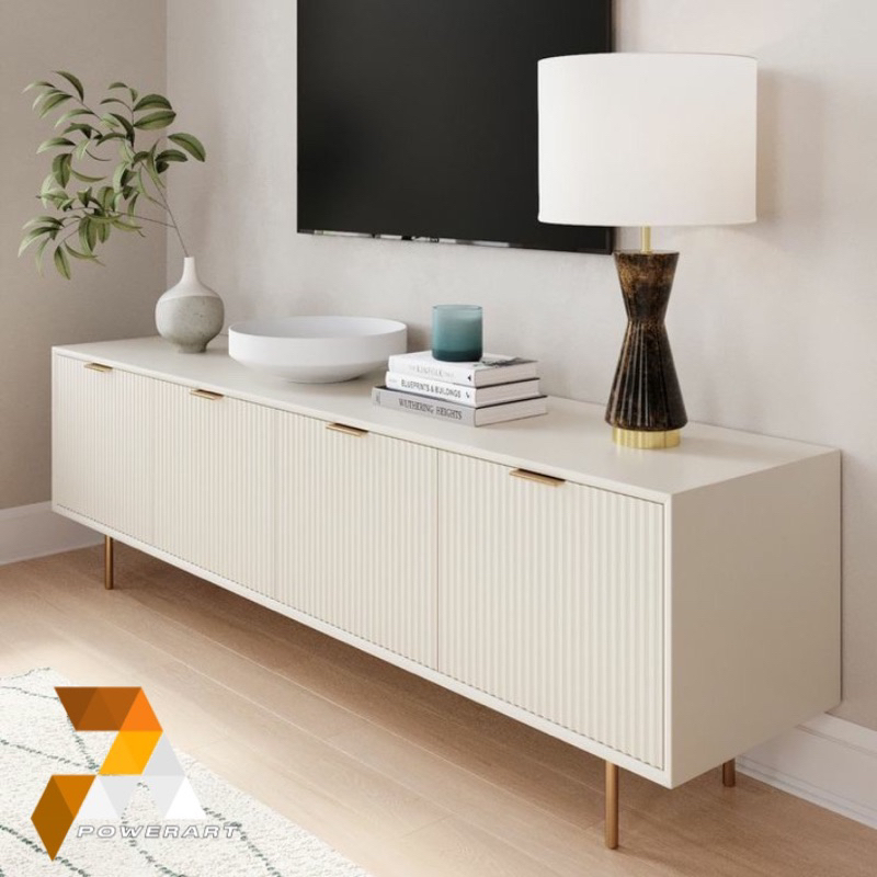 Meja TV Minimalis Modern Duco Putih Bufet TV Duco Putih Kabinet TV Rak tv minimalis